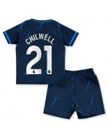 Chelsea Ben Chilwell #21 Venkovní dres pro děti 2023-24 Krátký Rukáv (+ trenýrky)